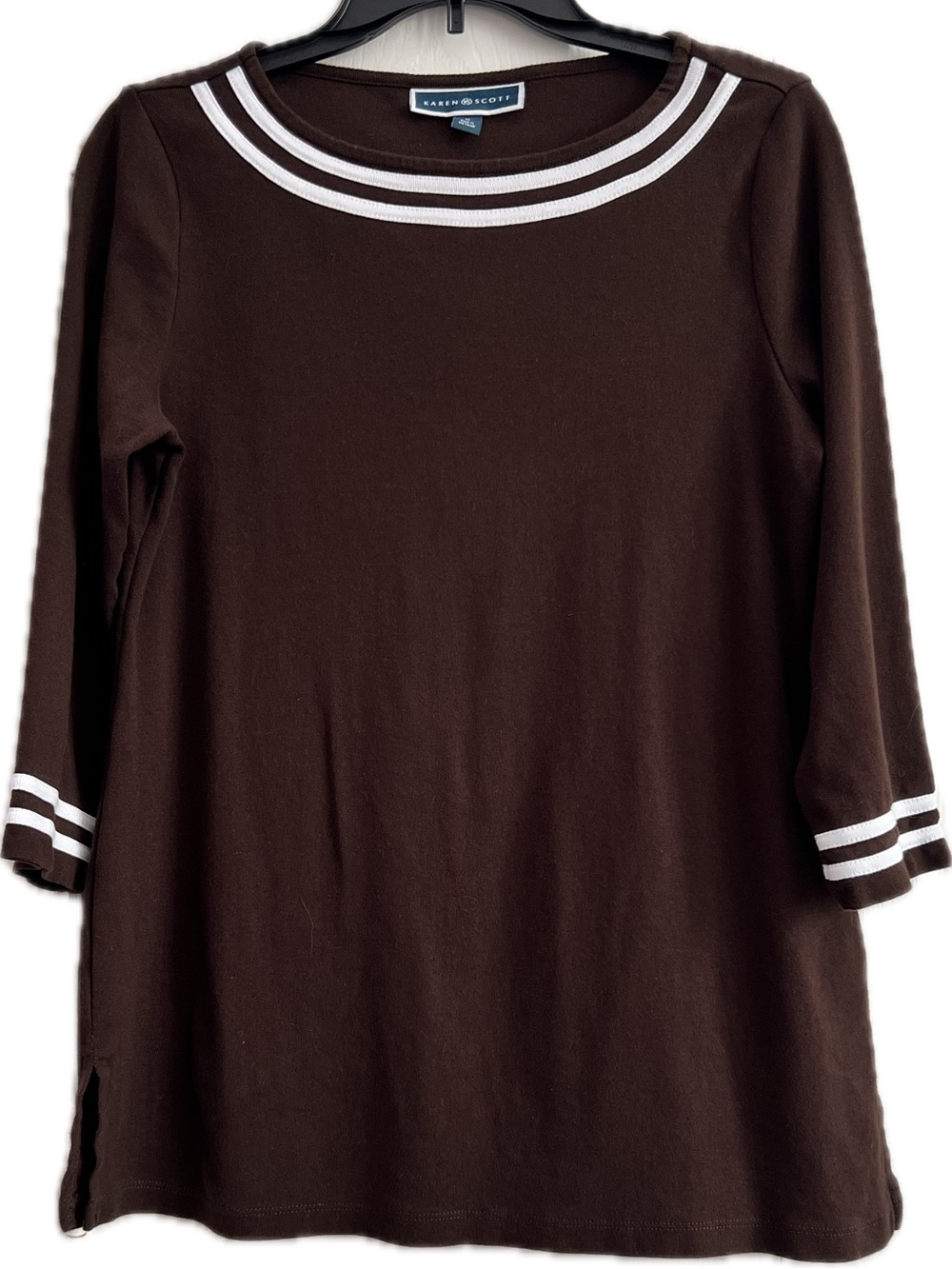 Chocolate Brown Karen Scott Pullover Top - M